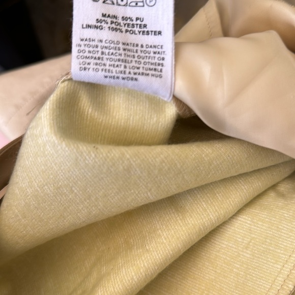 Peppermayo Ivory Walk On The Wild Side PU Cargo Pants. Straight wide legs. New. - Picture 11 of 11